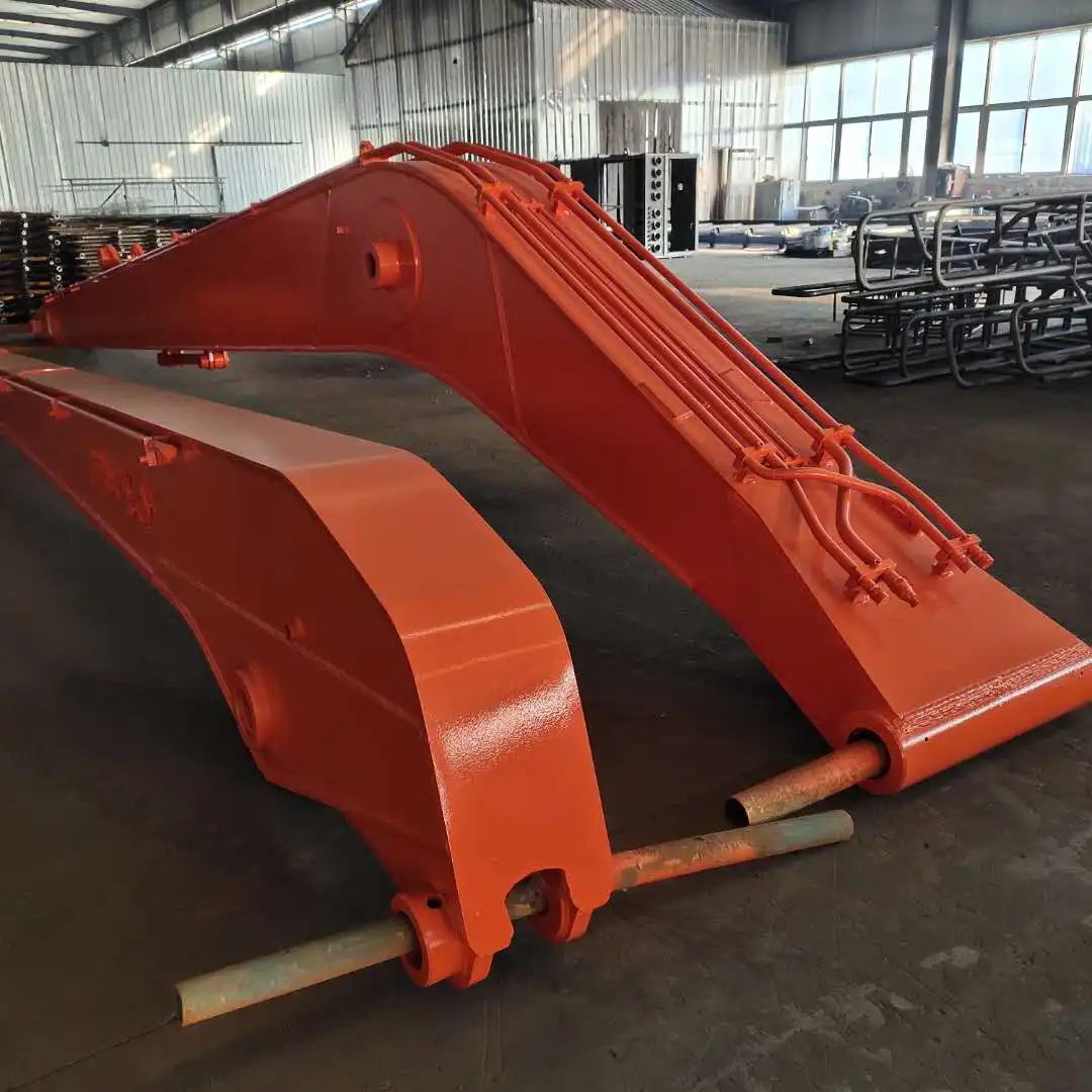 What factors influence the choosing of an extension arm for an excavator?